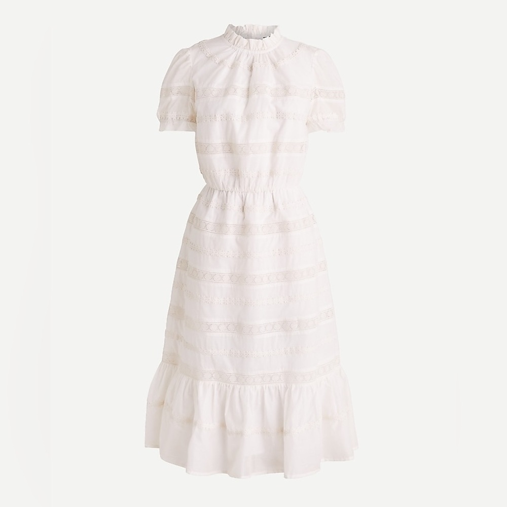 Jcrew Puff-Sleeve Daisy Chain A-Line Dress